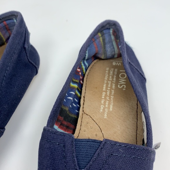Women’s Toms Blue Canvas Classic Slip On Shoes 6 - Picture 5 of 8